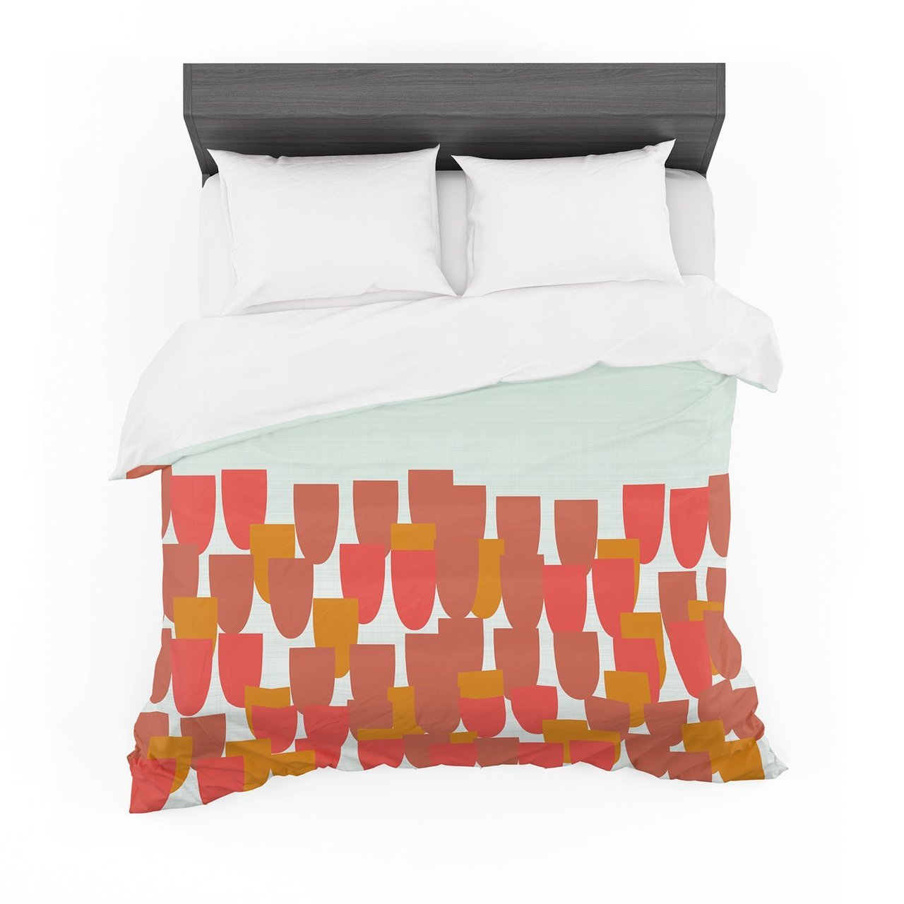 Pellerina Design ‘Sunrise Poppies’ Red Aqua Featherweight3D Customized Duvet Cover Bedding Sets