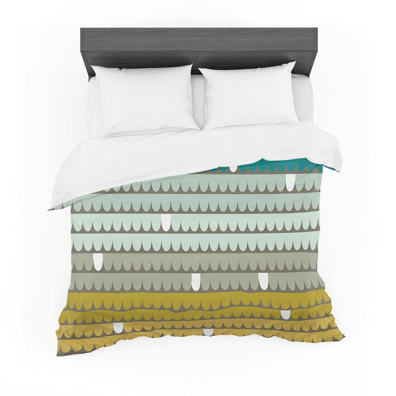 Pellerina Design ‘Tealcallops’ Blue Aqua Featherweight3D Customized Duvet Cover Bedding Sets