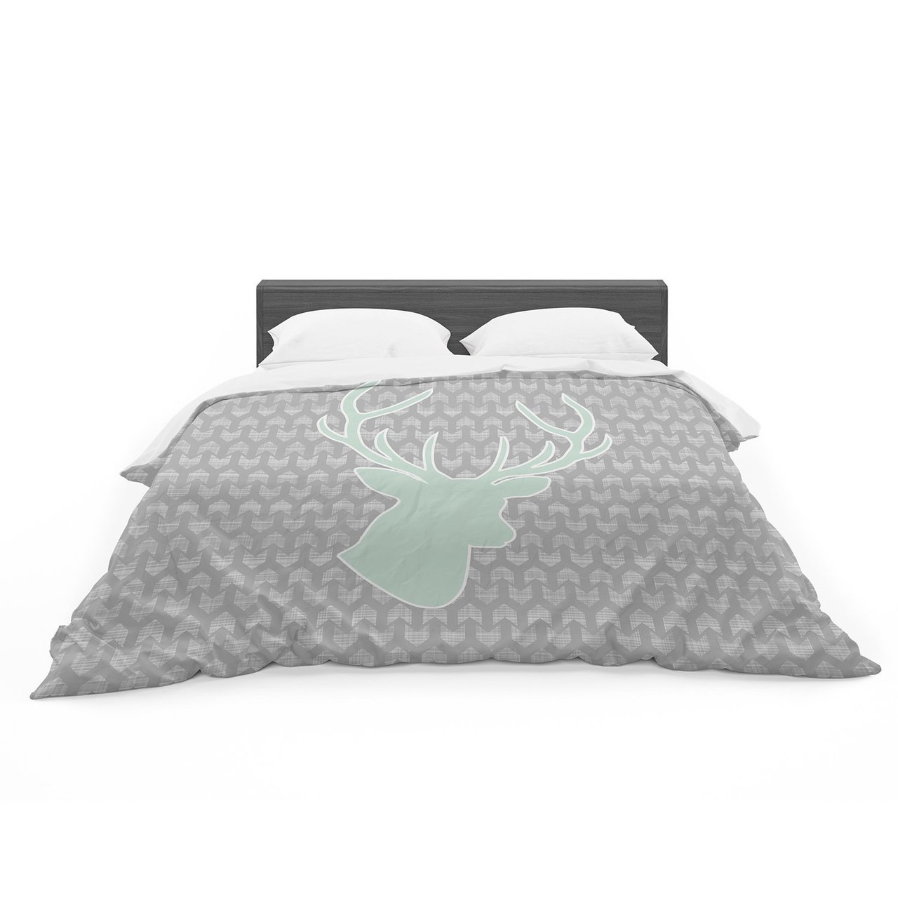 Pellerina Design ‘Winter Deer’ Gray Green Featherweight3D Customized Duvet Cover Bedding Sets