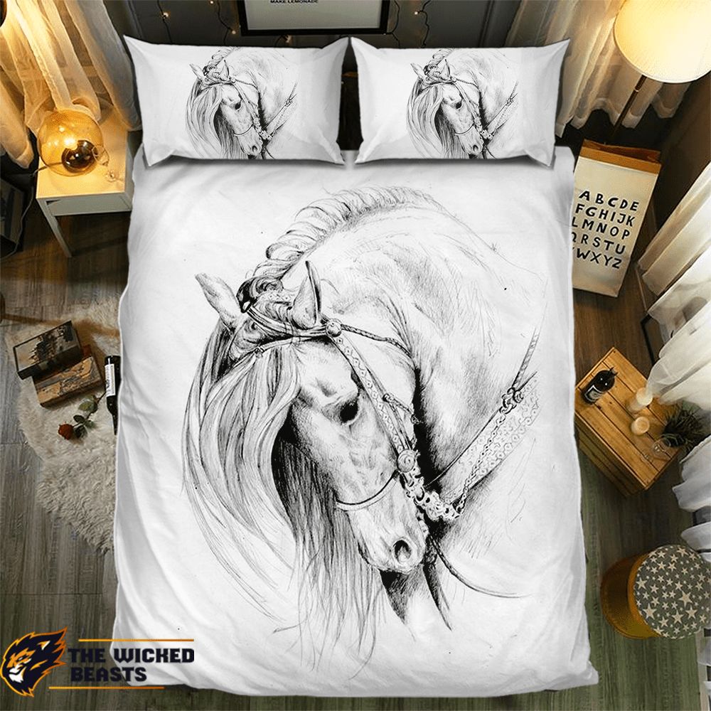 Pencil Bowing Horse 091763D Customized Duvet Cover Bedding Sets