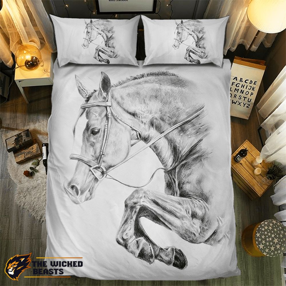Pencil Racing Horse 091713 3D Customized Duvet Cover Bedding Sets