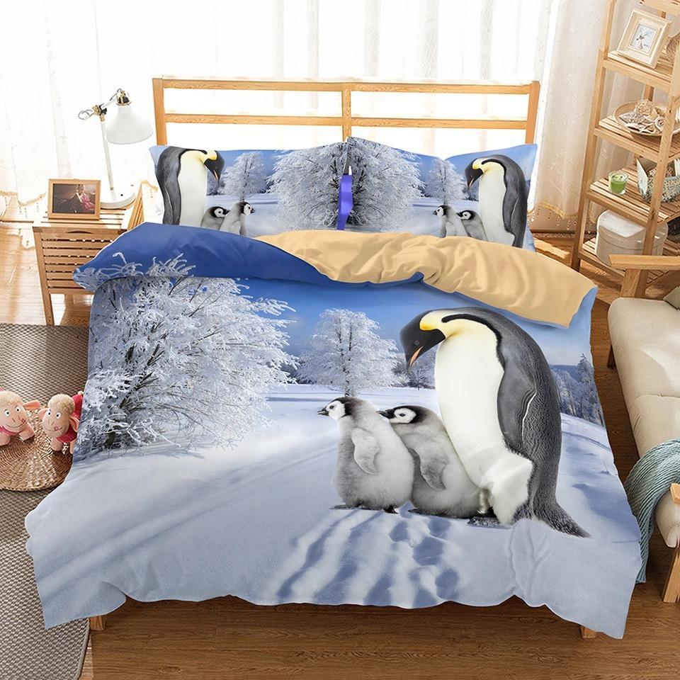 Penguins 3D Customized Duvet Cover Bedding Sets