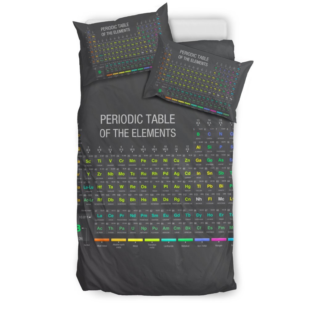Periodic Table Black 3D Customized Duvet Cover Bedding Sets