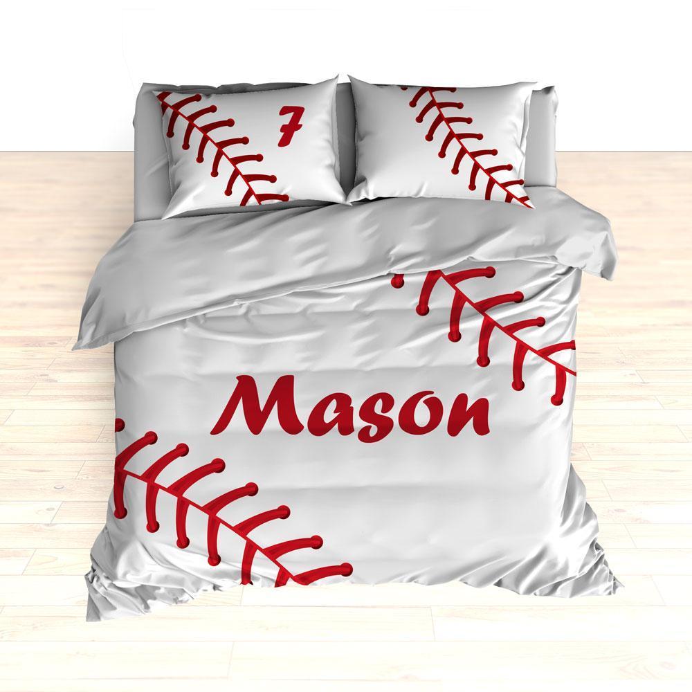 Personalized Baseball Stitches Bedding, Comforter or Duvet