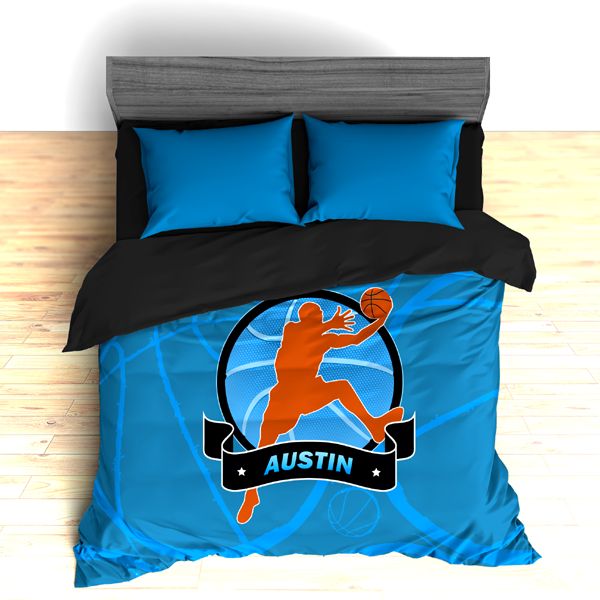 Personalized Basketball Stripes Theme Bedding, Duvet or Comforter Sets