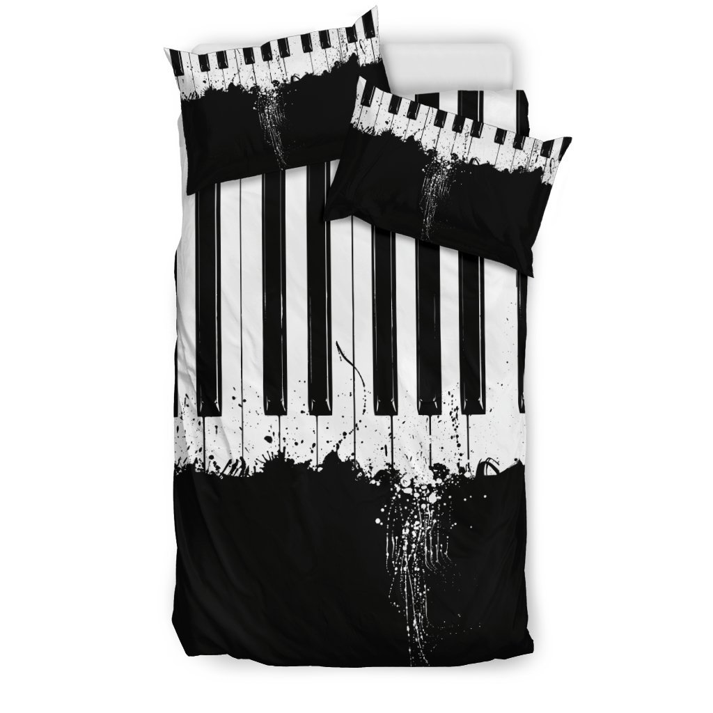 Piano Music Lovers Black and White 3D Customized Duvet Cover Bedding Sets