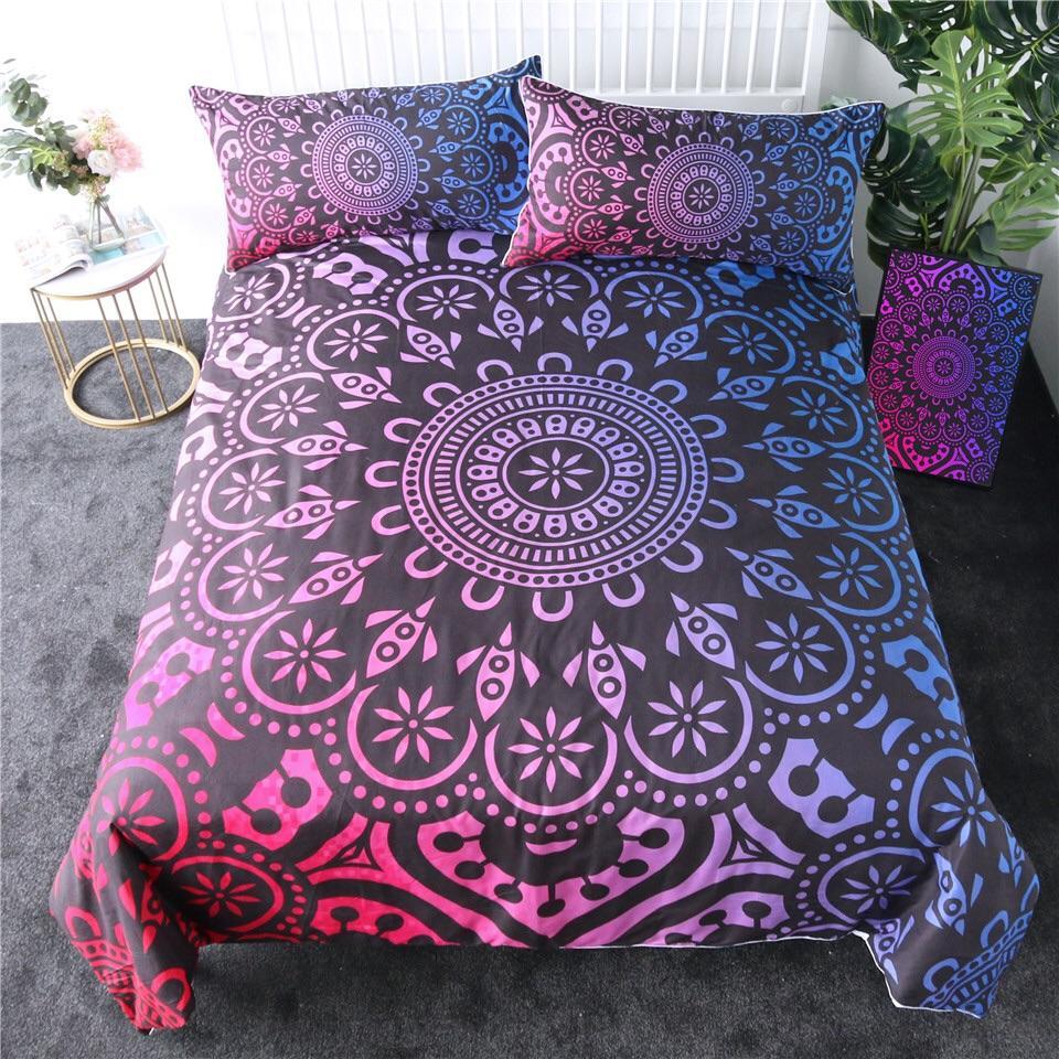Pink & Blue Mandala 3D Customized Duvet Cover Bedding Sets