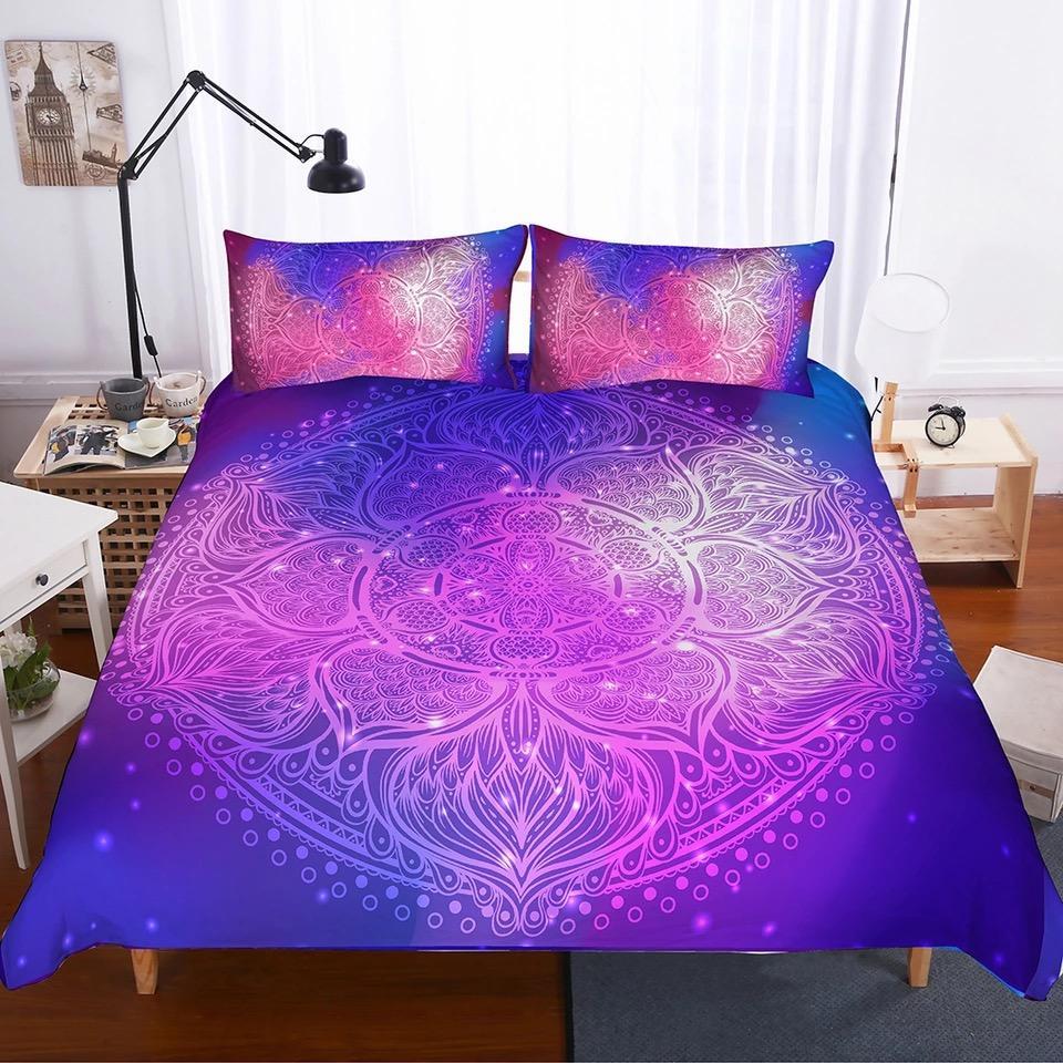 Pink & Blue Mandala Flower 3D Customized Duvet Cover Bedding Sets