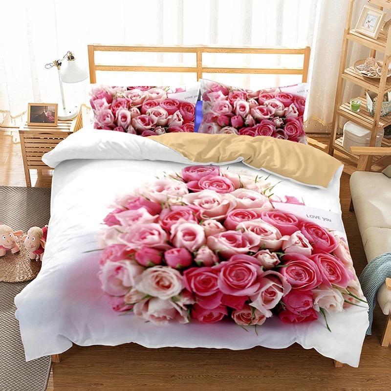 Pink Bouquet 3D Customized Duvet Cover Bedding Sets