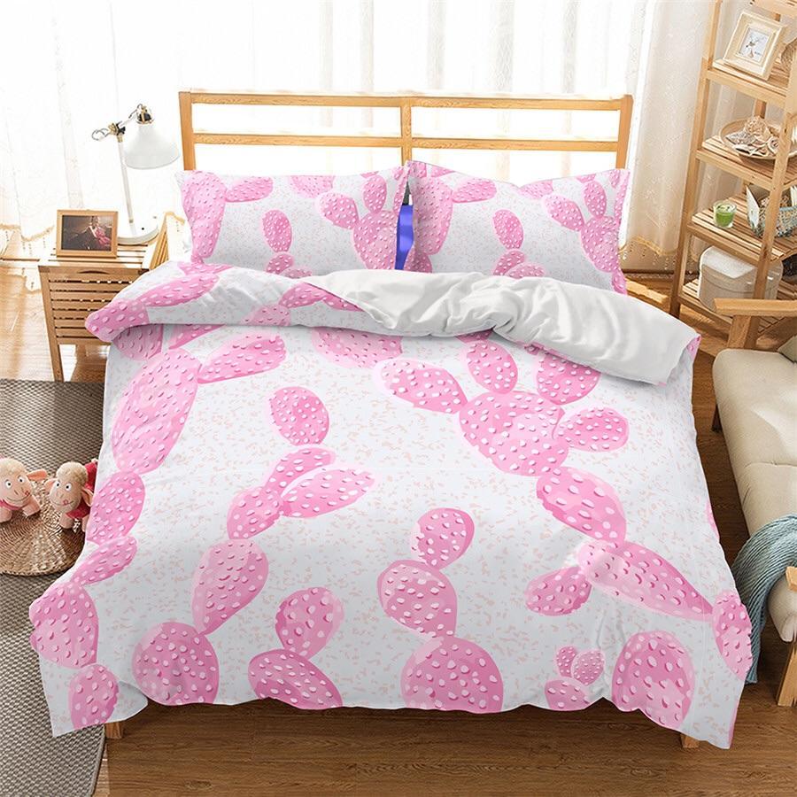 Pink Cactus 3D Customized Duvet Cover Bedding Sets