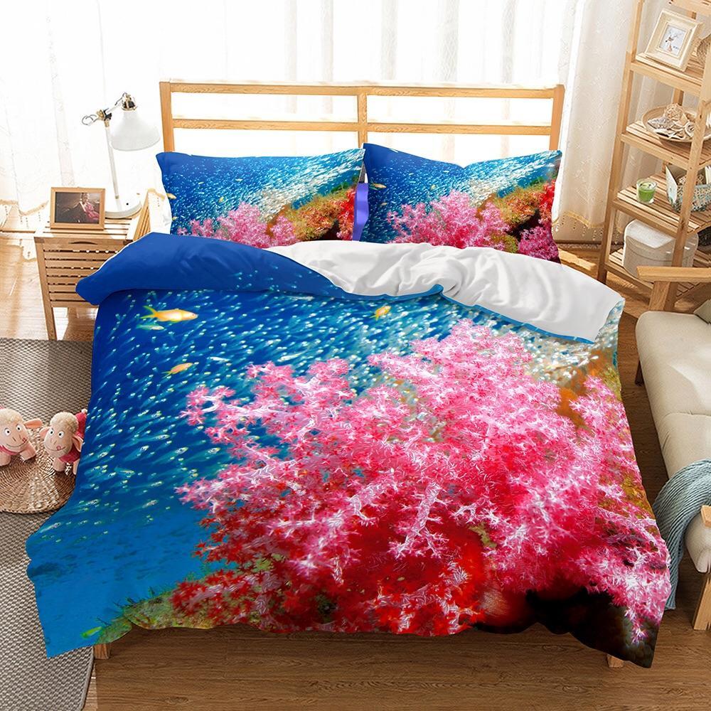 Pink Coral 3D Customized Duvet Cover Bedding Sets