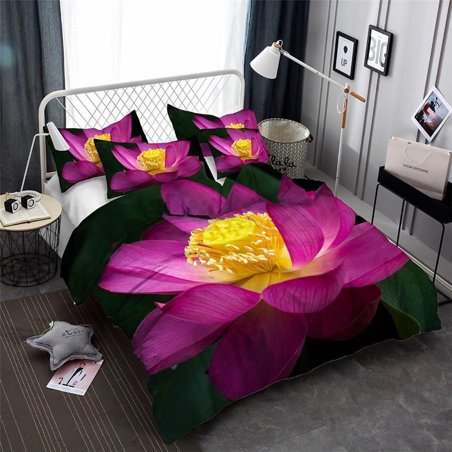 Pink Flower 3D Customized Duvet Cover Bedding Sets