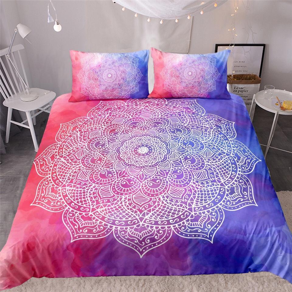 Pink & Purple Mandala 3D Customized Duvet Cover Bedding Sets