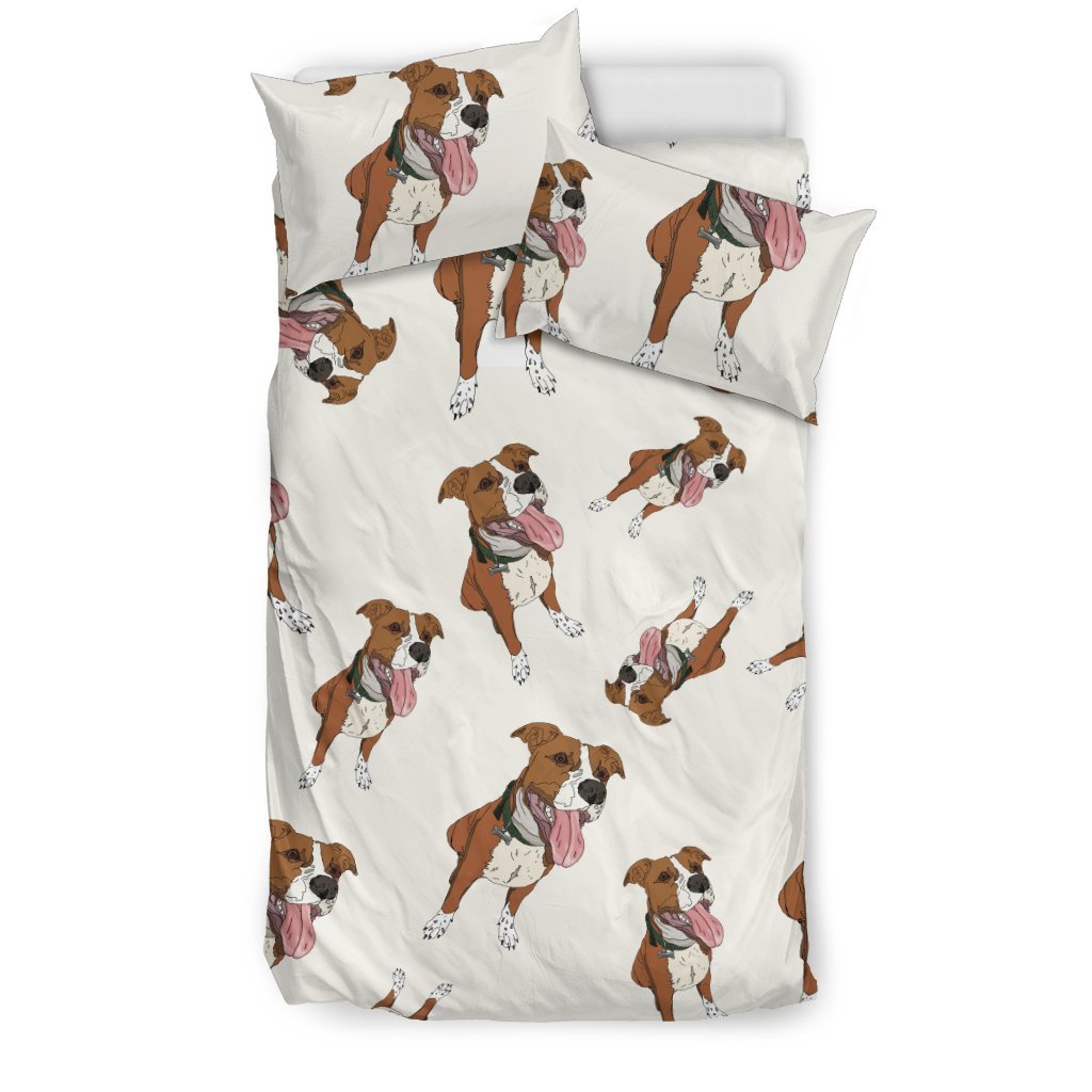 Pitbull Brown Vanilla 3D Customized Duvet Cover Bedding Sets
