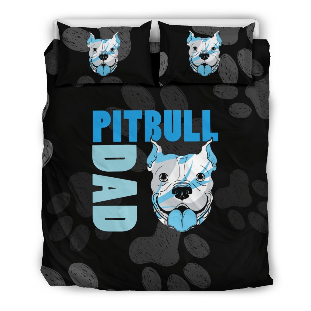 Pitbull Dad 3D Customized Duvet Cover Bedding Sets