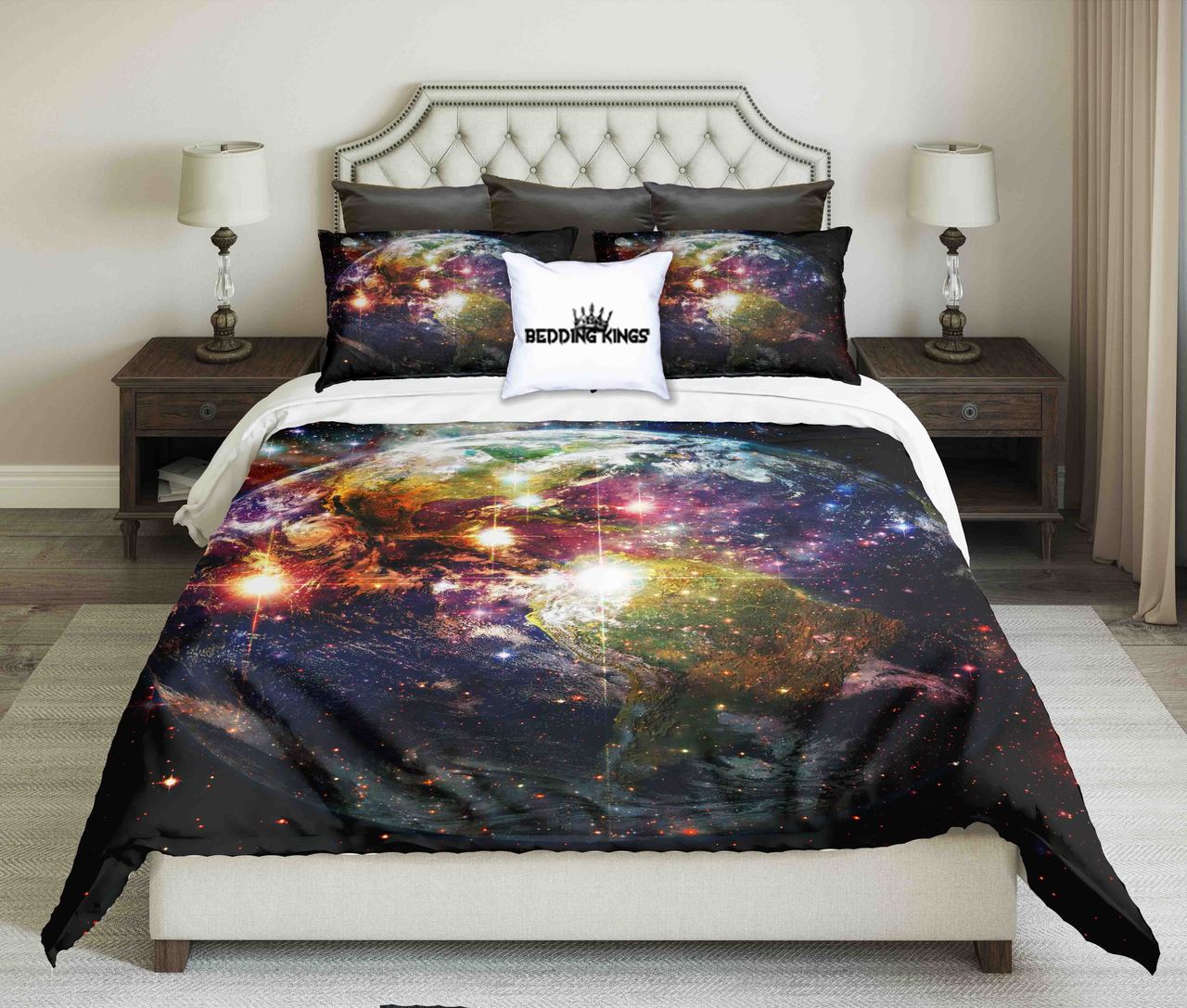 Planet Earth And Galaxy Design | kings3D Customized Duvet Cover Bedding Sets