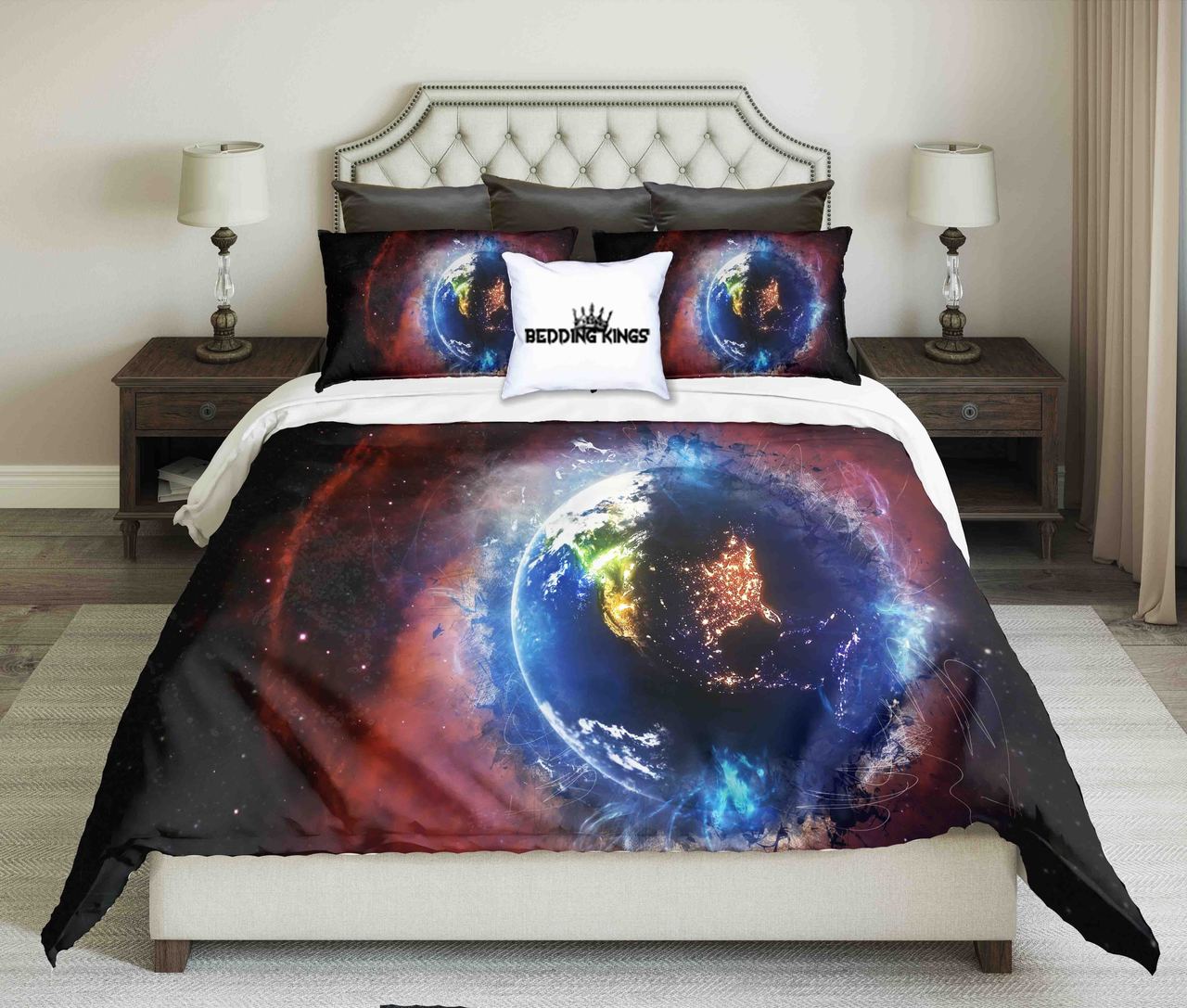 Planet Earth Globe 3D Illustration Design | kings3D Customized Duvet Cover Bedding Sets