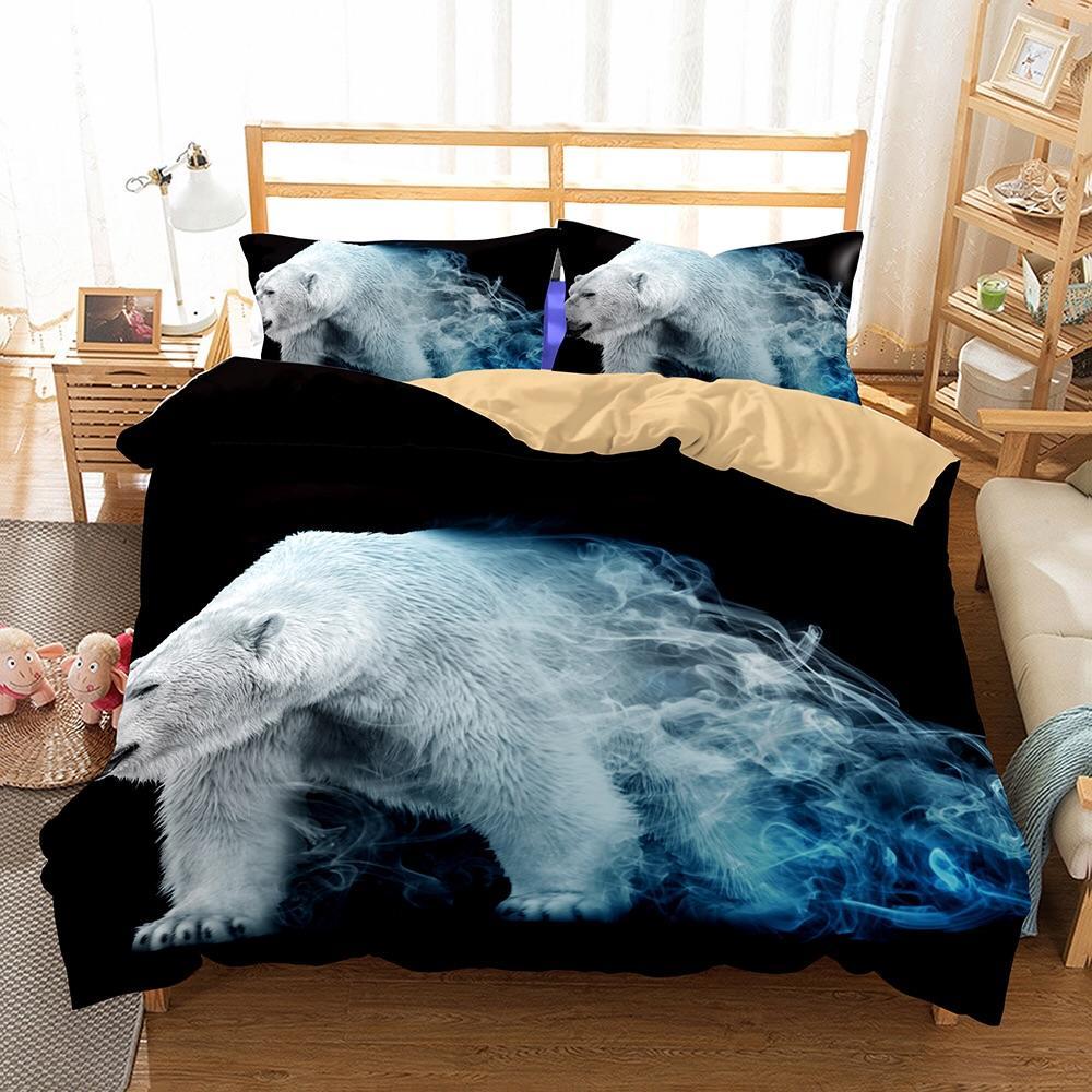 Polar Bear Out Of Themoke 3D Customized Duvet Cover Bedding Sets
