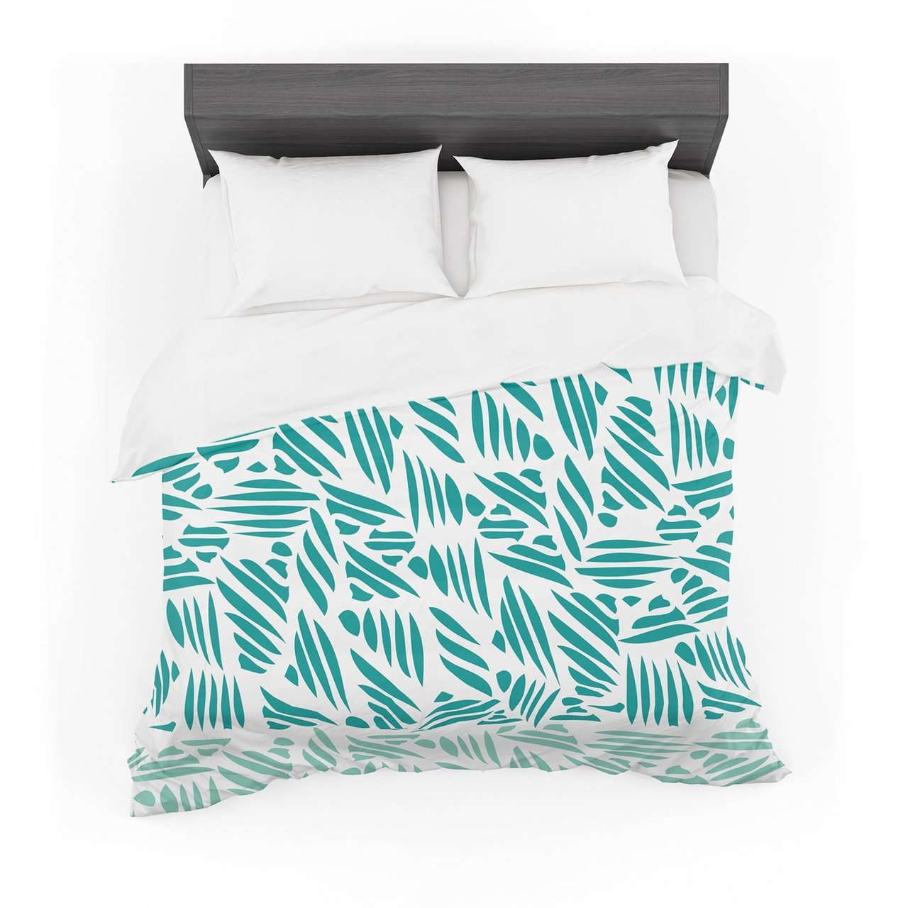 Pom Graphic Design ‘Bamboo’ Teal Green Cotton3D Customized Duvet Cover Bedding Sets