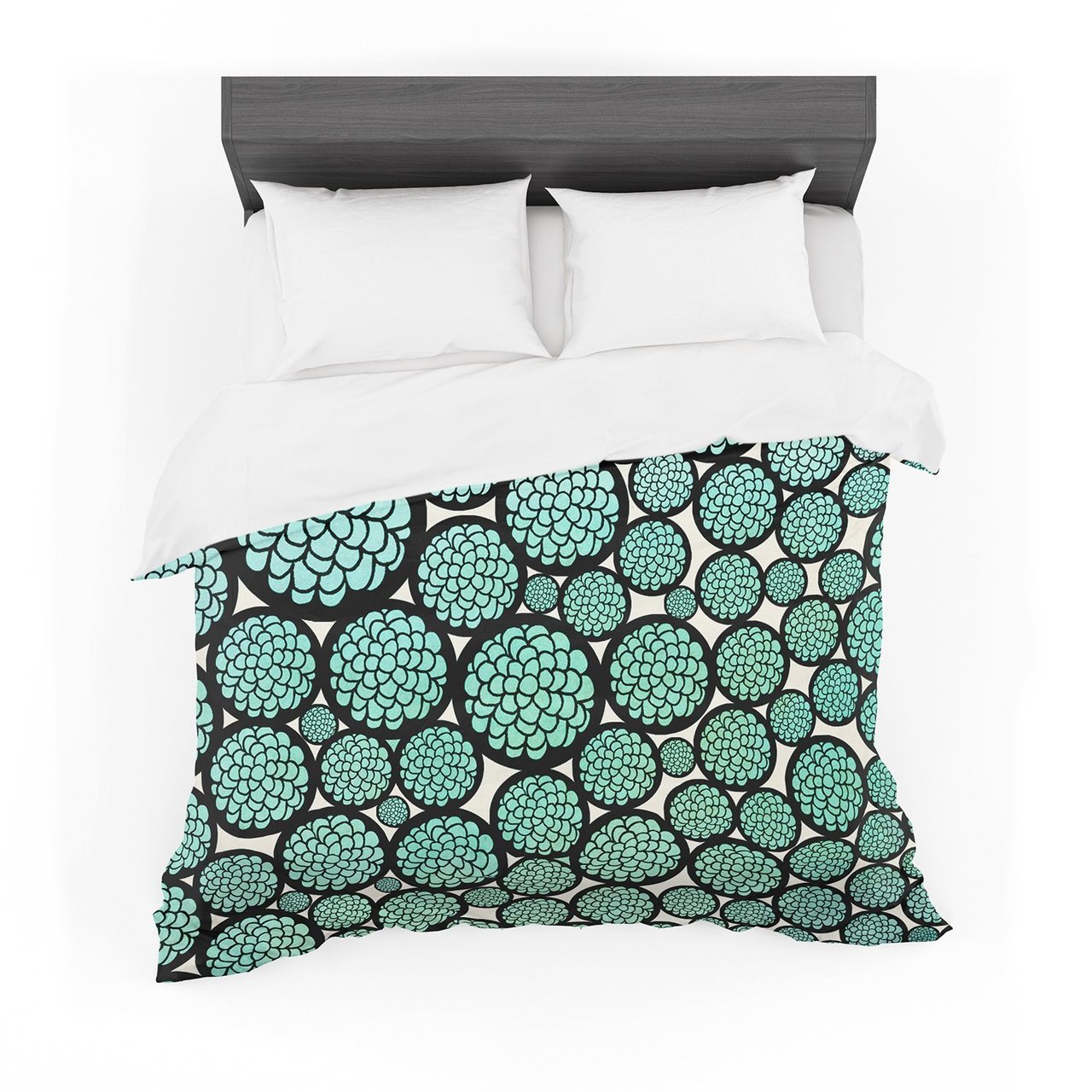Pom Graphic Design ‘Blooming Trees’ Turquoise Circles Featherweight3D Customized Duvet Cover Bedding Sets