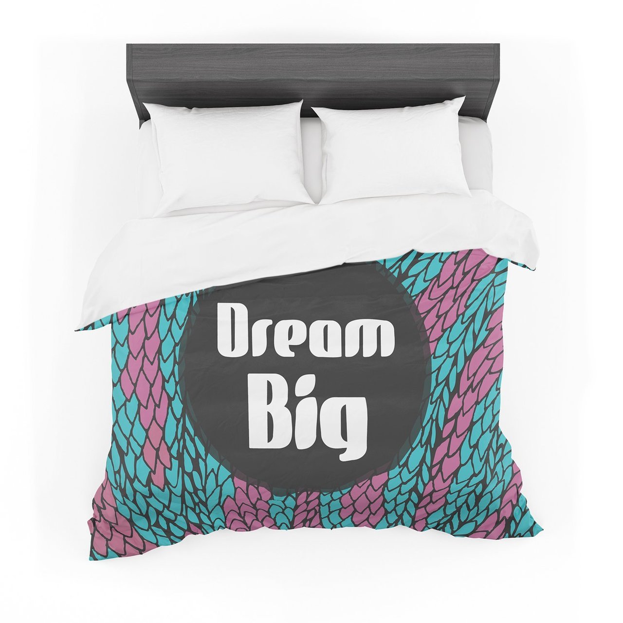Pom Graphic Design ‘Dream Big’ Blue Purple Cotton3D Customized Duvet Cover Bedding Sets