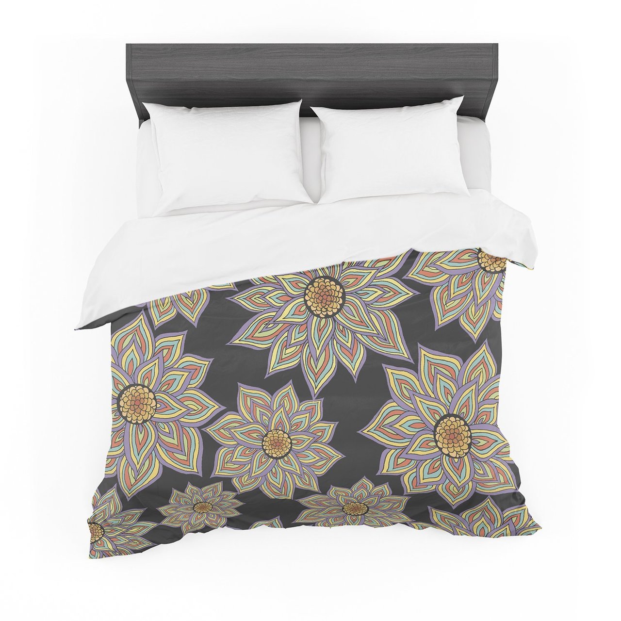 Pom Graphic Design ‘Floral Dance in the Dark’ Cotton3D Customized Duvet Cover Bedding Sets