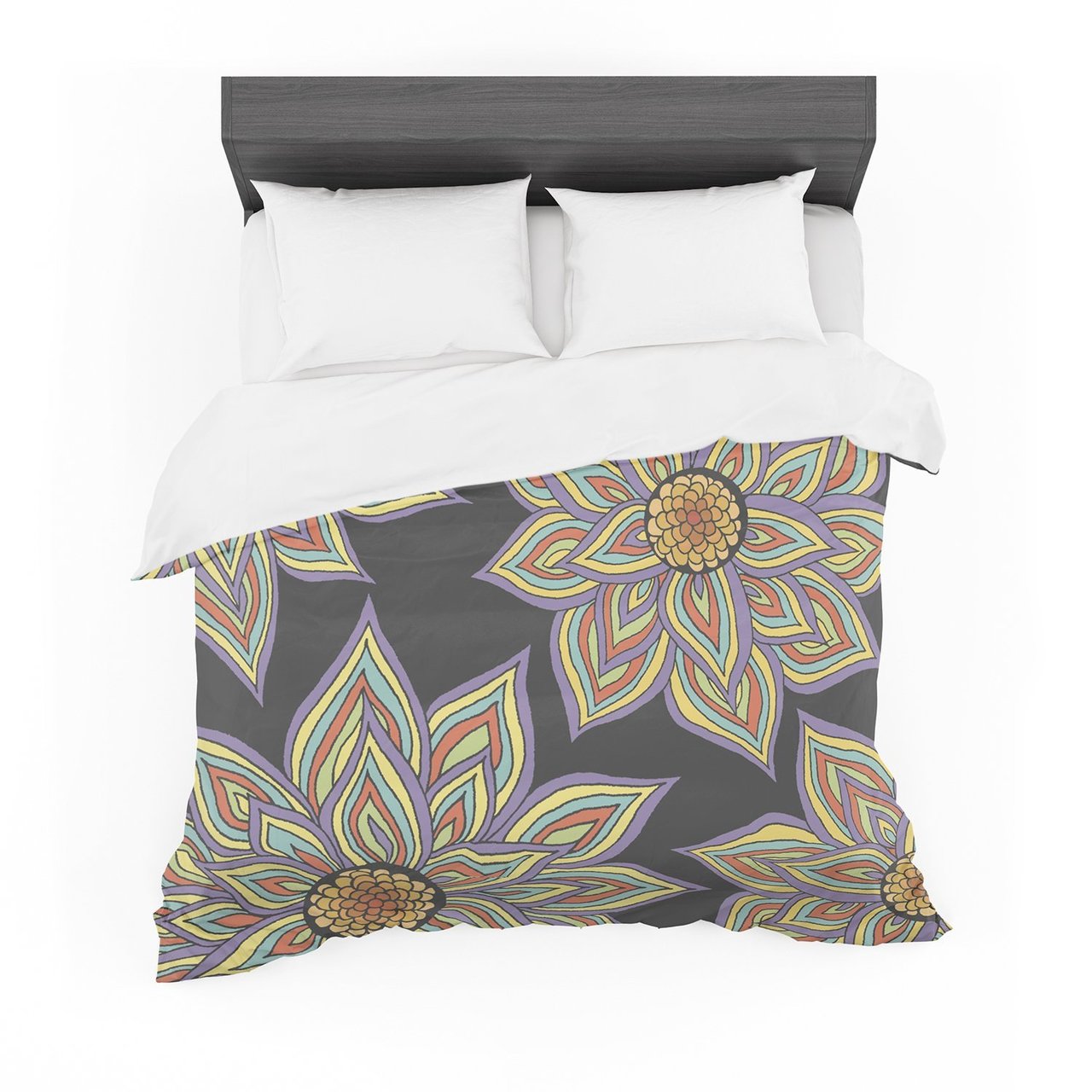 Pom Graphic Design ‘Floral Rhythm in the Dark’ Cotton3D Customized Duvet Cover Bedding Sets