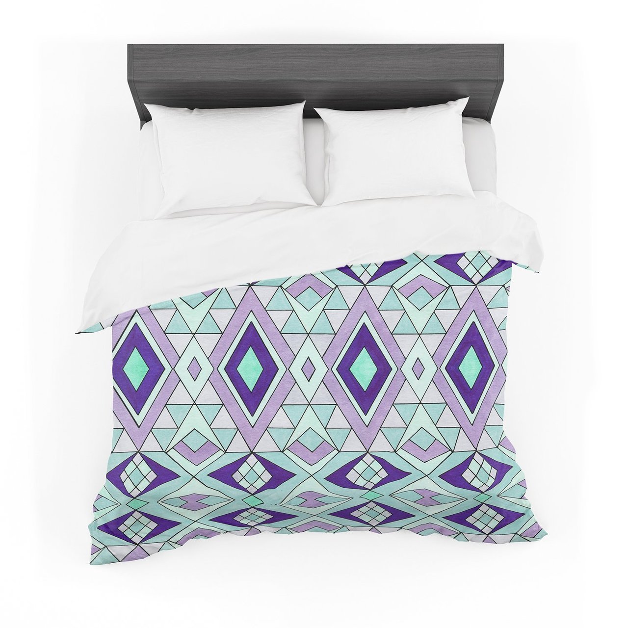 Pom Graphic Design ‘Gems’ Purple Teal Featherweight3D Customized Duvet Cover Bedding Sets
