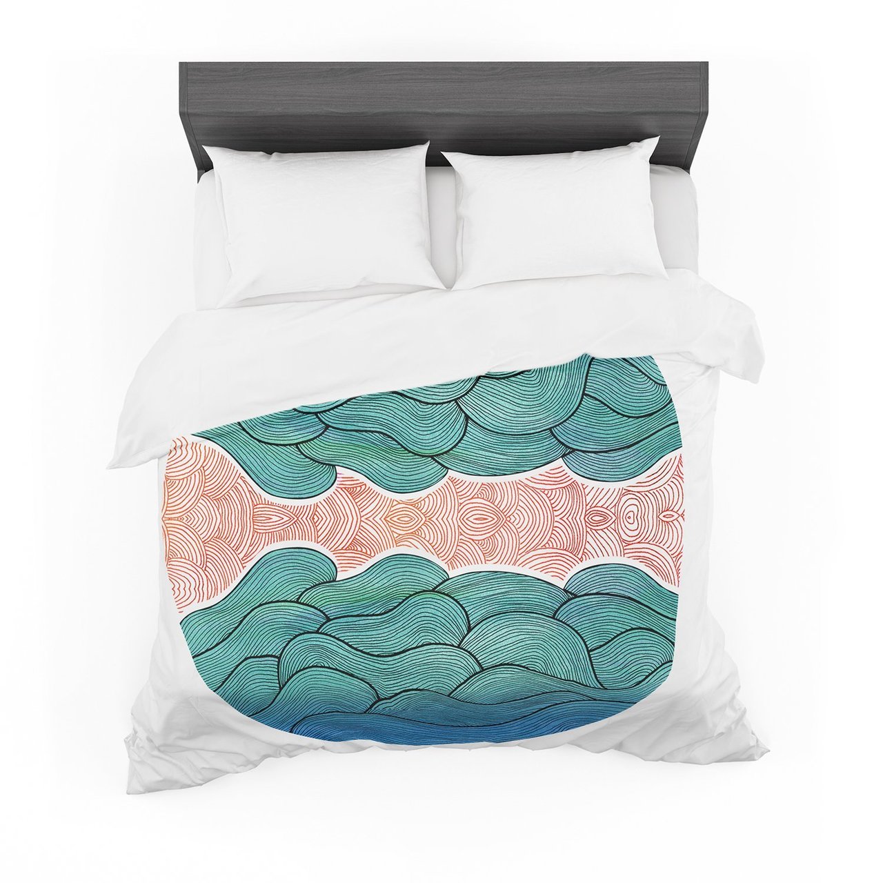 Pom Graphic Design ‘Ocean Flow’ Cotton3D Customized Duvet Cover Bedding Sets