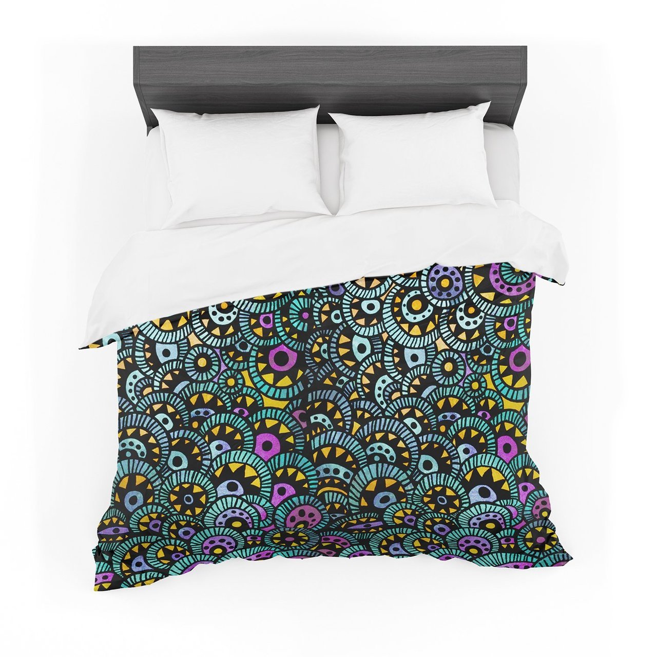 Pom Graphic Design ‘Peacock Tail’ Cotton3D Customized Duvet Cover Bedding Sets