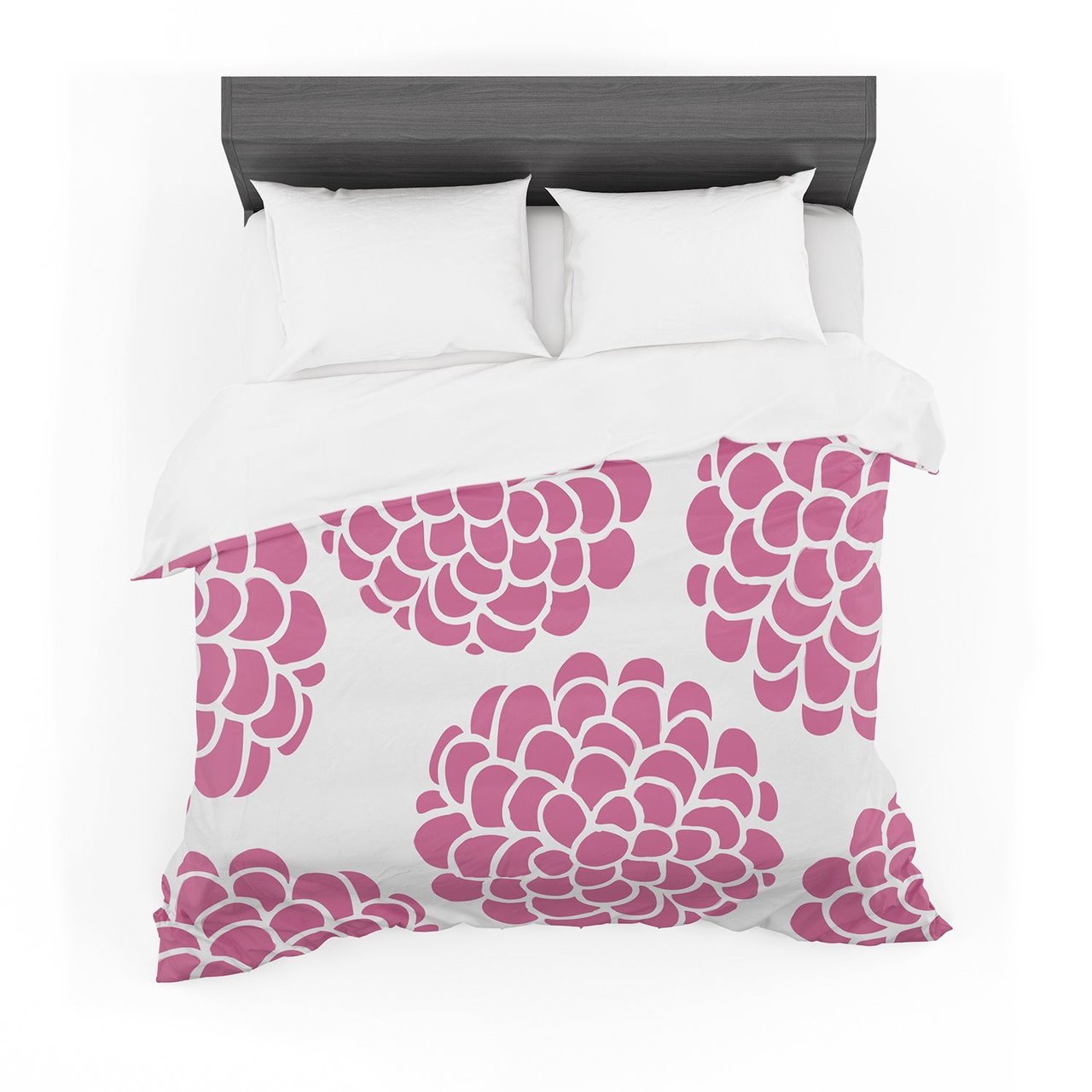 Pom Graphic Design ‘Raspberry Blossoms’ Magenta Pink Featherweight3D Customized Duvet Cover Bedding Sets
