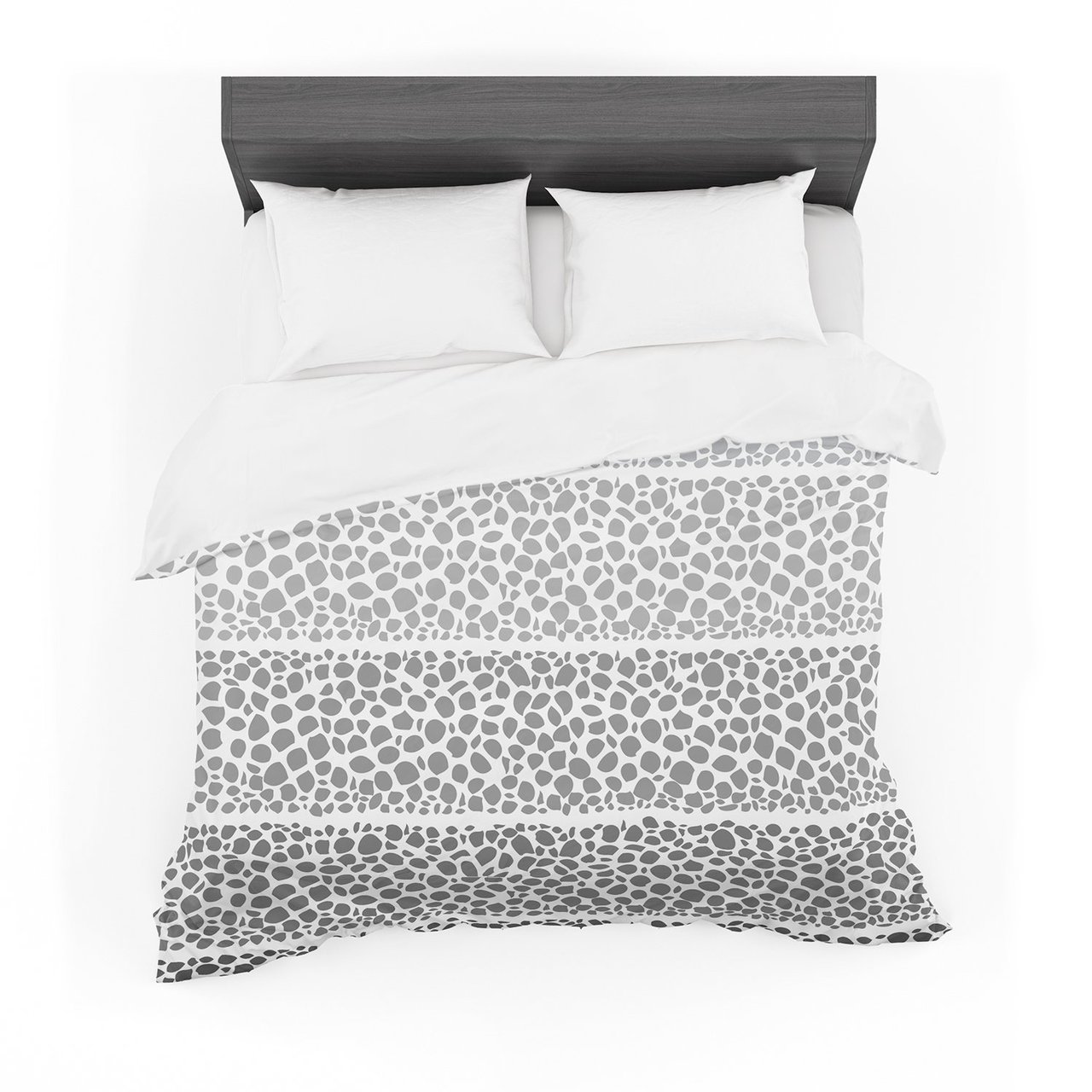 Pom Graphic Design ‘Riverside Pebbles’ Gray White Cotton3D Customized Duvet Cover Bedding Sets