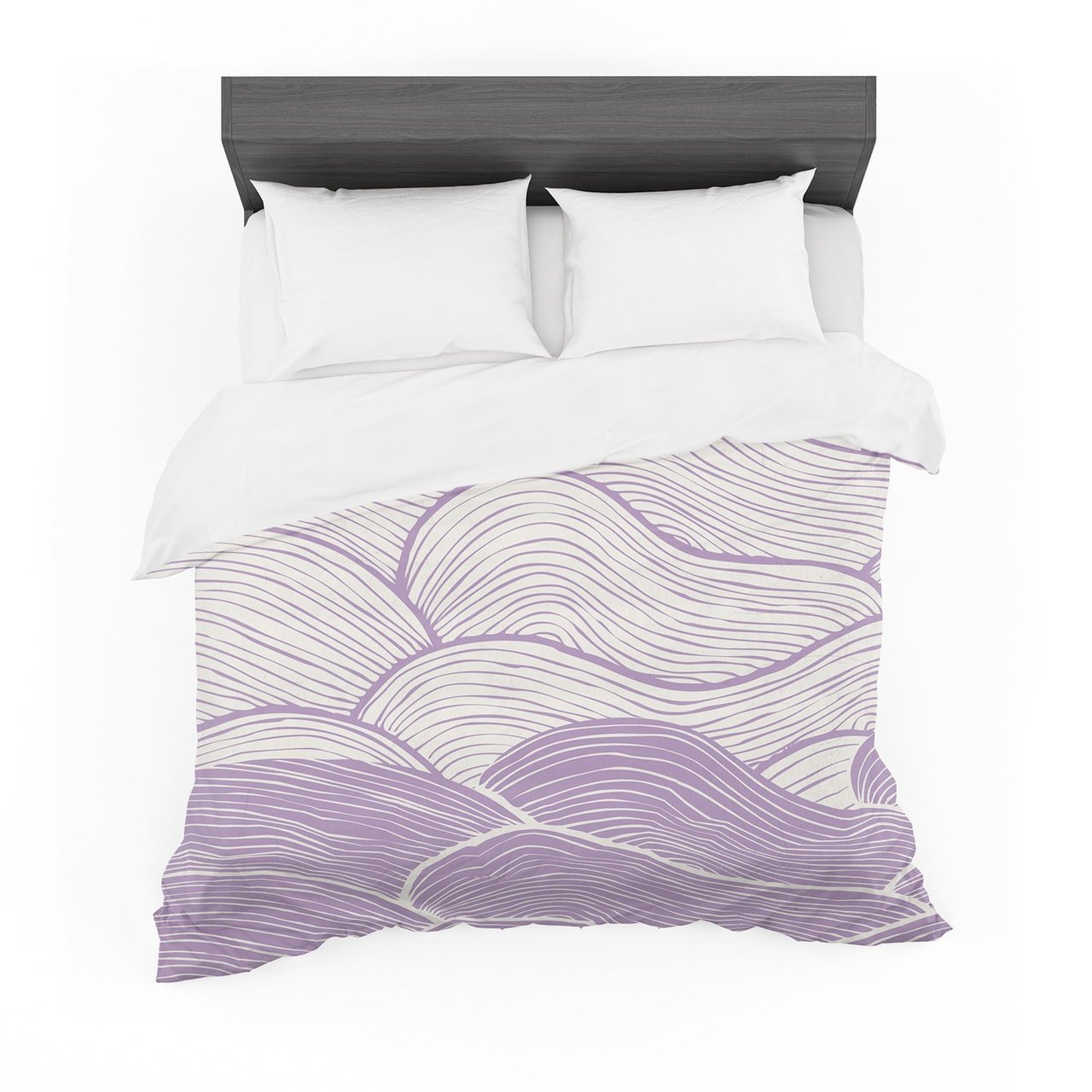 Pom Graphic Design ‘The Lavendereas’ Purple Waves Featherweight3D Customized Duvet Cover Bedding Sets