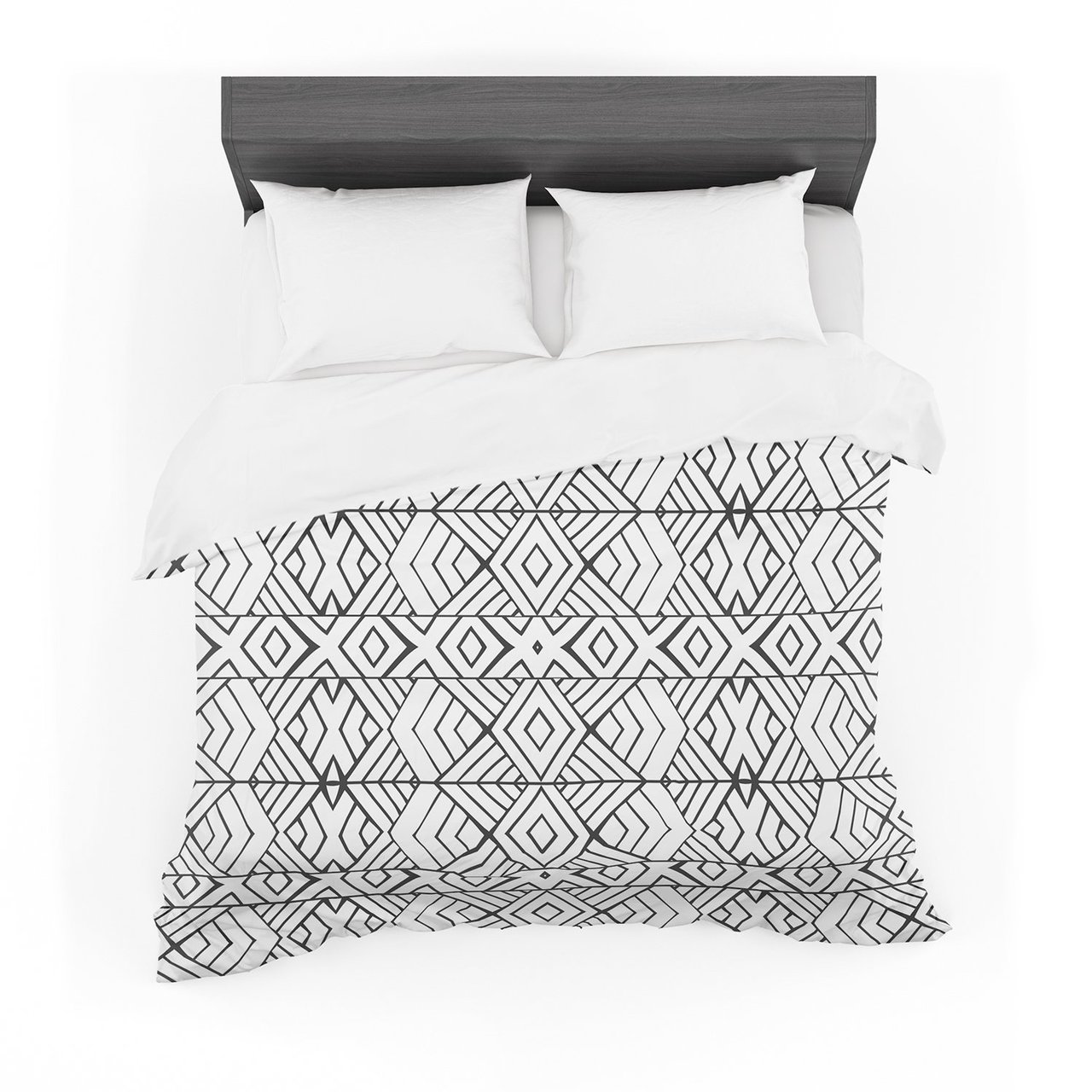 Pom Graphic Design ‘Tribal Expression’ Black White Cotton3D Customized Duvet Cover Bedding Sets
