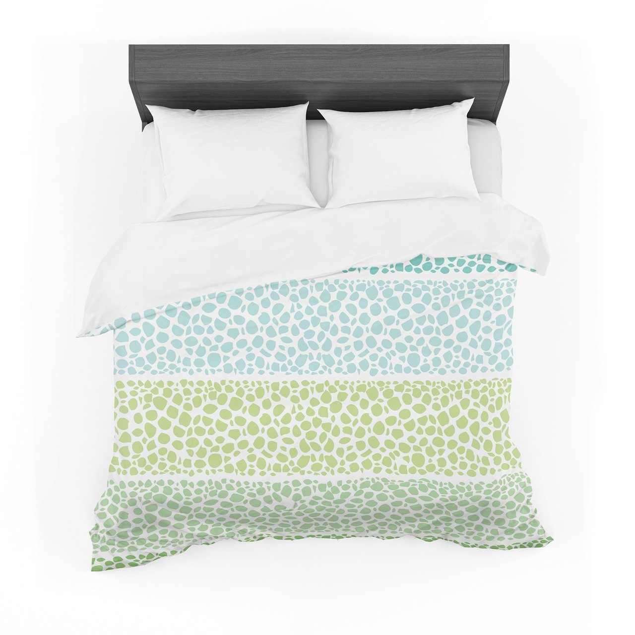 Pom Graphic Design ‘Zen Pebbles’ Green Teal Cotton3D Customized Duvet Cover Bedding Sets