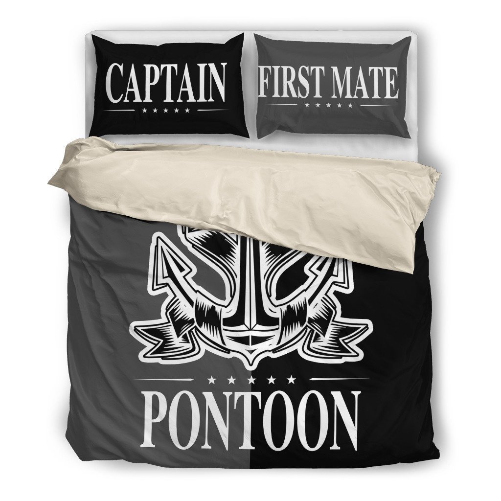 Pontoon Boat Anchor Captain & First Mate c006 c012 pb00873D Customized Duvet Cover Bedding Sets
