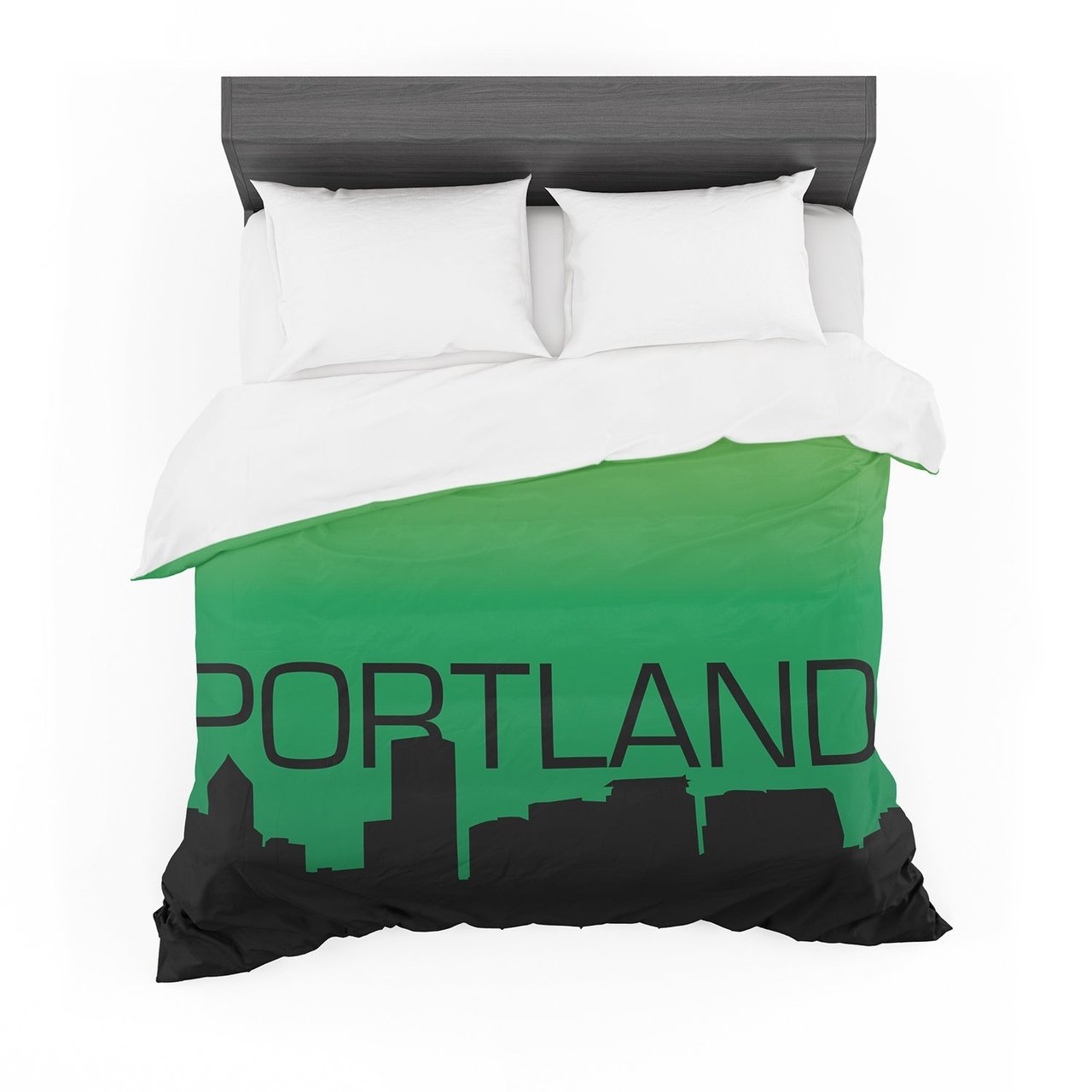Portland Green Black Featherweight3D Customized Duvet Cover Bedding Sets
