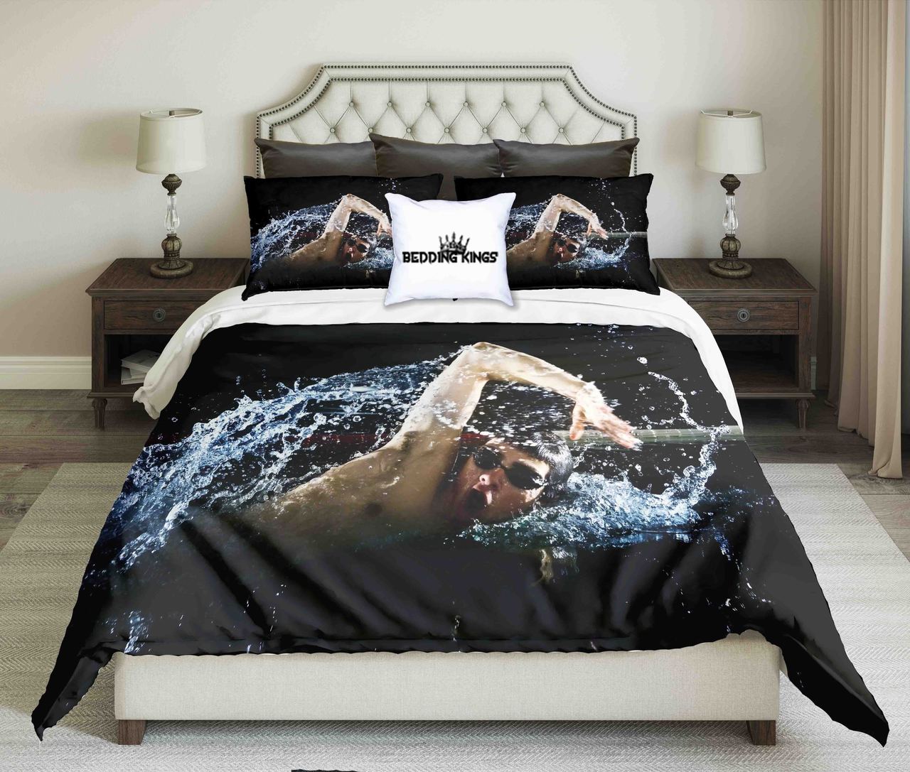 Professionalwimmer Crawl Freestyle Design | kings3D Customized Duvet Cover Bedding Sets