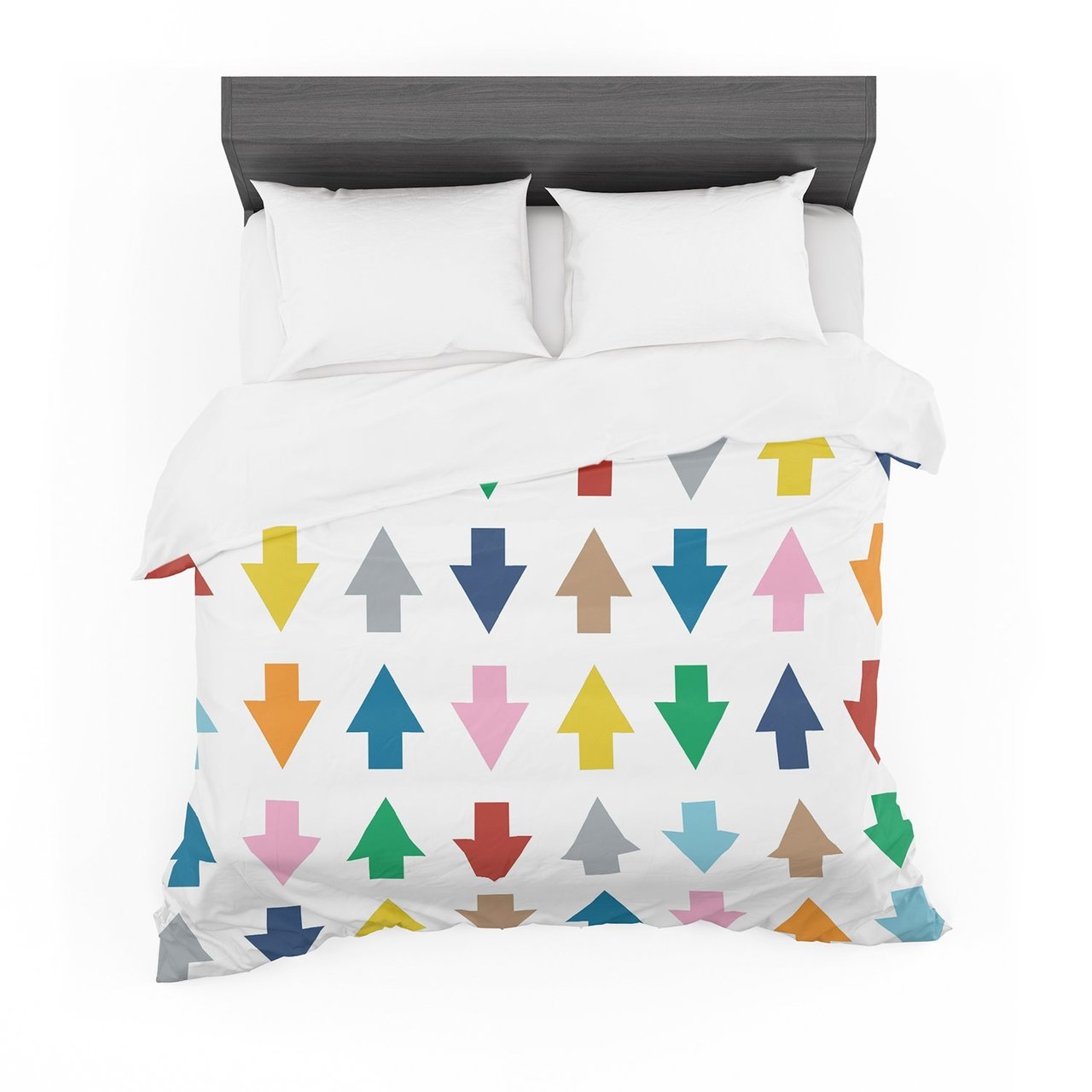 Project M ‘Arrows Up and Down White’ Cotton3D Customized Duvet Cover Bedding Sets