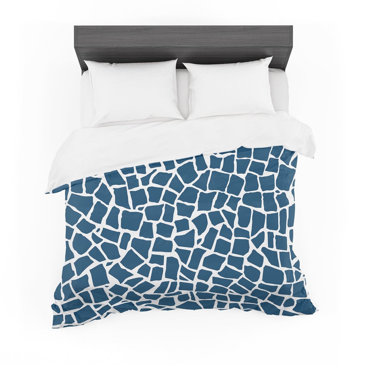 Project M ‘British Mosaic Navy’ Cotton3D Customized Duvet Cover Bedding Sets