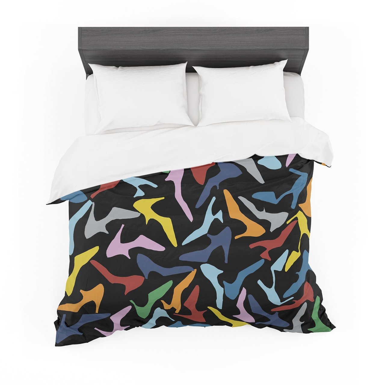 Project M ‘Shoes on Black’ Cotton3D Customized Duvet Cover Bedding Sets