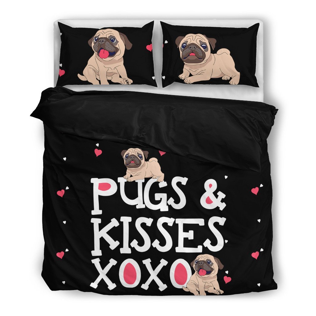Pugs And Kisses 3D Customized Duvet Cover Bedding Sets