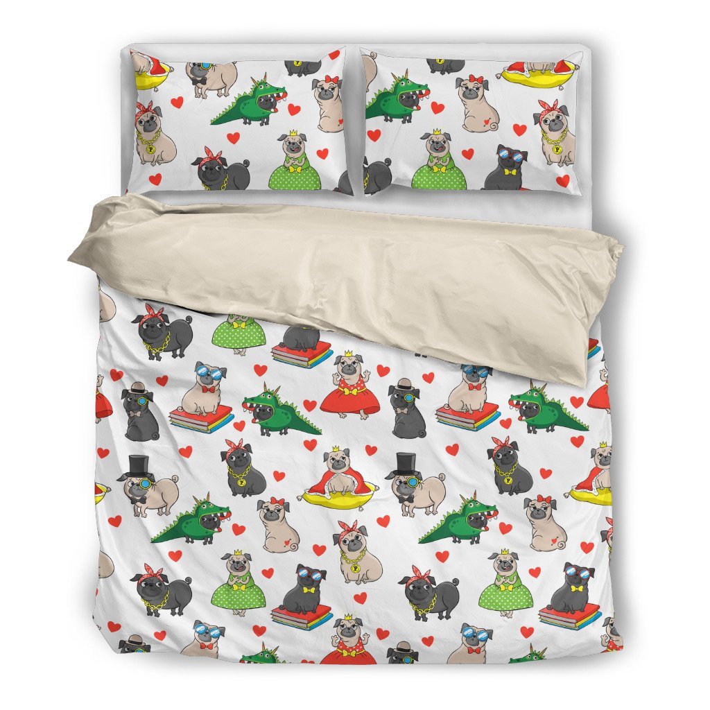 Pugs In Costume 3D Customized Duvet Cover Bedding Sets