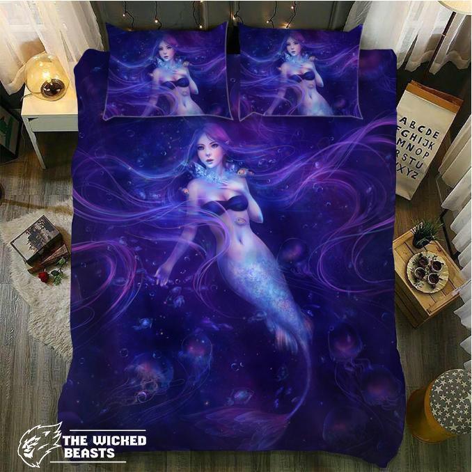 Purple Mermaids3D Customized Duvet Cover Bedding Sets