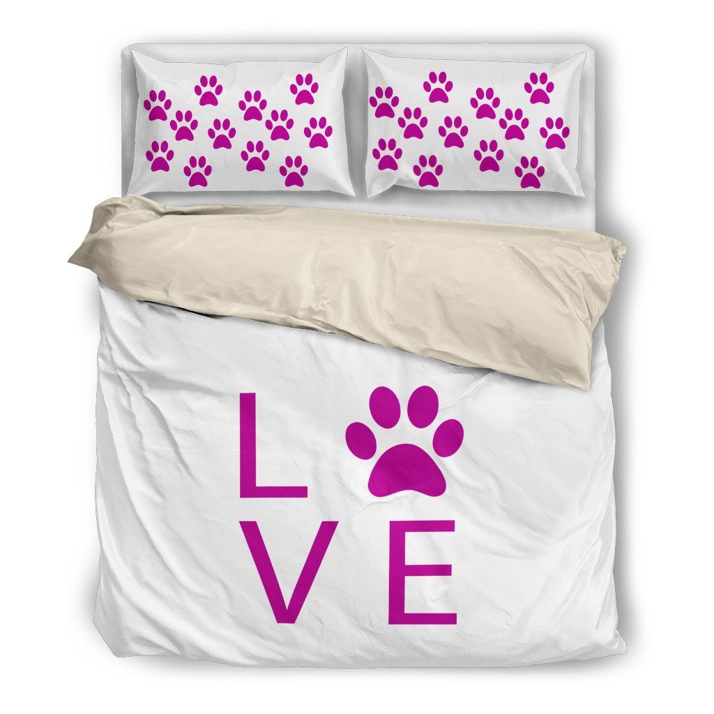 Purple Pawprints Bedding Duvet Set