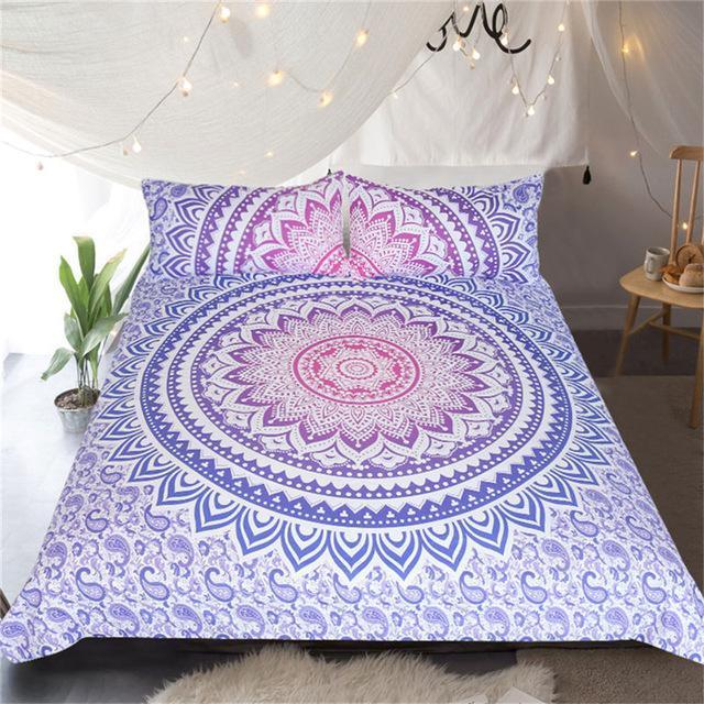 Purple Pink Bohemian Mandala ART HOP 3D Customized Duvet Cover Bedding Sets