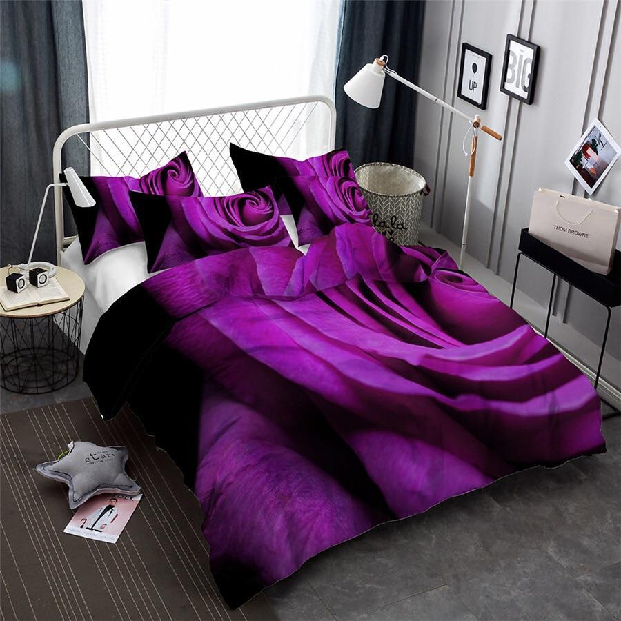 Purple Rose 3D Customized Duvet Cover Bedding Sets