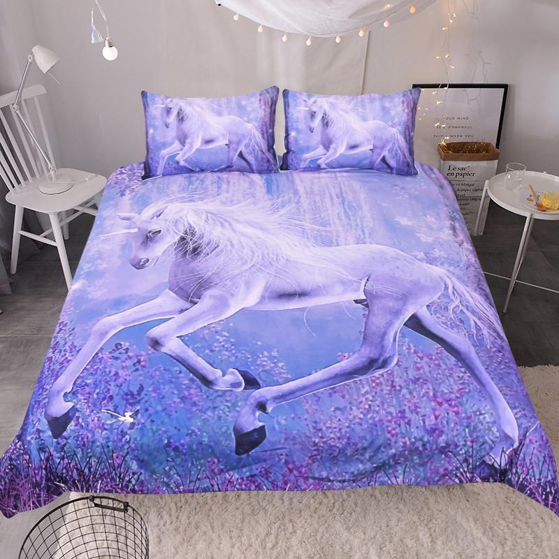 Purple Unicorn Bedding Set