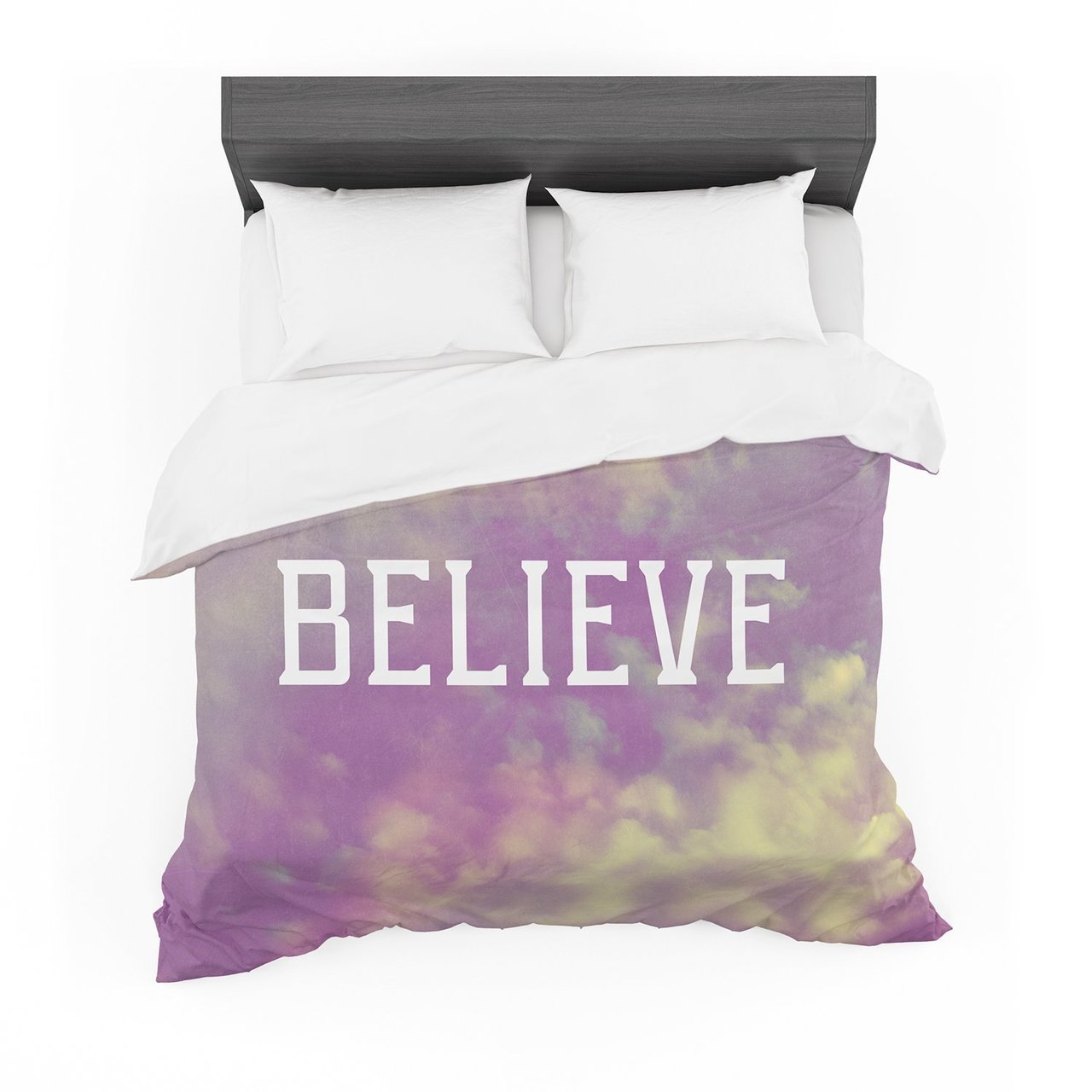 Rachel Burbee ‘Believe’ Purple Clouds Featherweight3D Customized Duvet Cover Bedding Sets