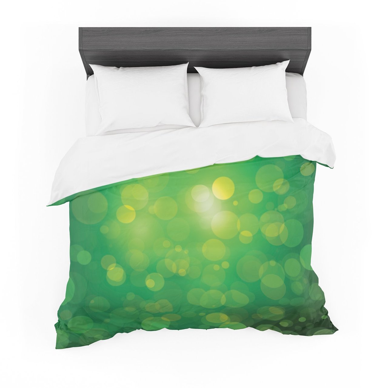 Radioactive Green Bokeh Cotton3D Customized Duvet Cover Bedding Sets